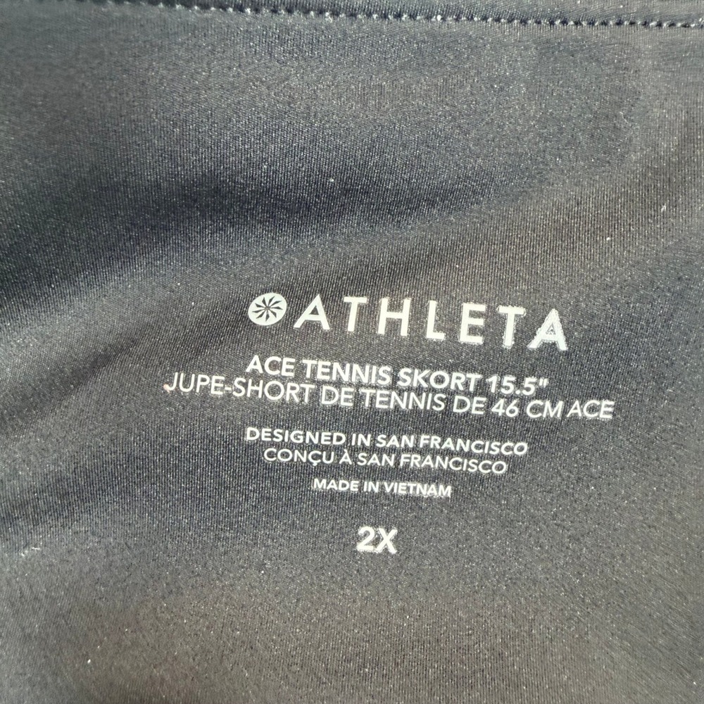 Athleta Ace‎ Tennis Skort Black Plus Size 2X Athletic Skirt with Shorts Workout - Picture 7 of 11